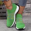 Fashion Mix Color Knitted Sport Sneakers Women Slip On Plus Size 36-43 Casual Shoes Woman Lightweight Breathable Walking Running Shoes