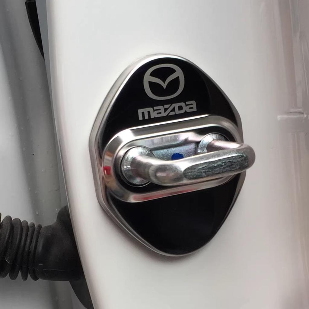 4Pcs Stainless Steel Car Door Lock Cover Case Stickers Accessories For Mazda 2 3 6 5 Atenza CX3 CX5 MX5 CX7 Axela CX30 CX90 CX60