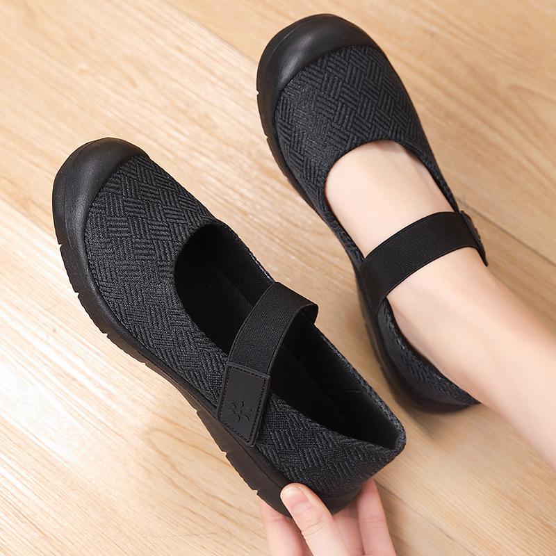 Summer breathable walking shoes large size women's shoes Velcro lightweight soft sole casual shoes