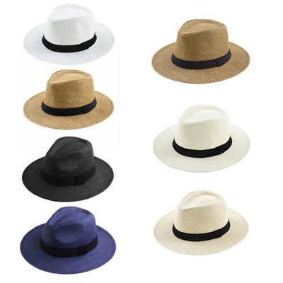 Chapeau de Soleil d'été à Grands Bords pour Hommes Chapeau de Soleil en Plein air Chapeau de Soleil Chapeau de Plage Chapeau de Sandale Chapeau de Paille Crypto crème Solaire Fermier-Beige
