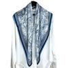 Shiyun Jiangnan Ink Painting Wind Garden 100% Mulberry Silk Retro Versatile Color Matching 90 Square Scarf Neck Protection Small Scarf,