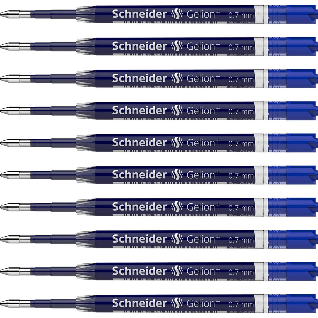 Schneider Gel Ink Ballpoint Pen 1 Box Japanese Gelion+ 0.7mm Refills, Blue, (10 Refills) [Authorized Distributor]