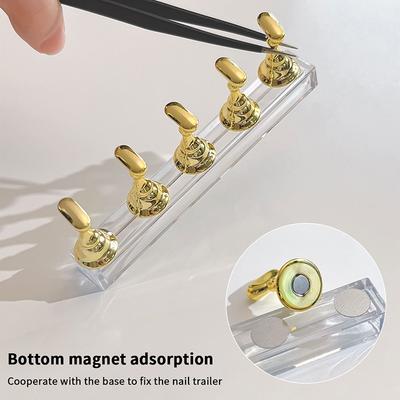 5/10 Pcs Magnetic Nail Stand For Press On Nails Display Fake Nail Nail Tips Practice Holder Beginner Diy
