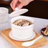 Commercial Ceramic Double Boiler Stew Pot with Lid - Single-Serve Egg Custard & Dessert Cup for Home or Restaurant Use