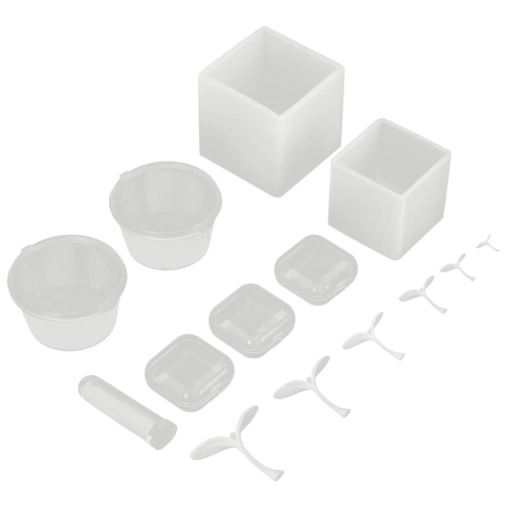 Silicone Mold Kit Casting Reusable DIY Craft Mould 2 Leaved Grass Making Tool Accessories