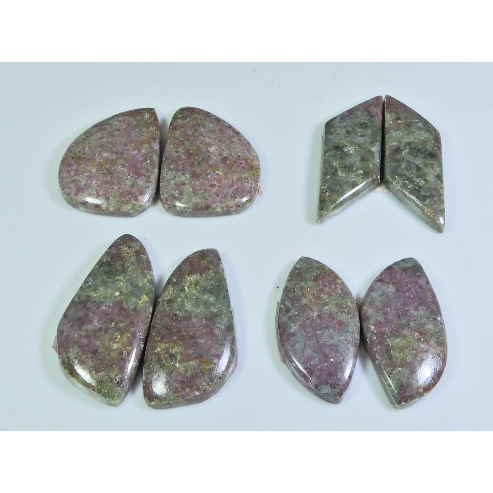 

25-27MM Natural Rhodonite Matched Pair Fancy Loose Gemstone 4Pair Lot A-594