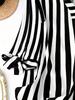 2025 European Striped Three-Quarter Sleeve Casual Shirt for Autumn/Summer