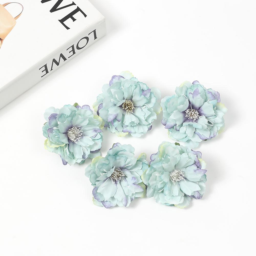 10/20Pcs Artificial Peony Flower 6cm Silk Fake Flower Room Home Decor Wedding Decoration DIY Bridal Wreath Bouquet Handicraft