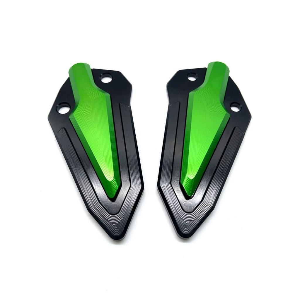 motokano Footpeg Heel Plate Guards for ZX-25R, ZX-4R, and ZX-4RR SE (Green)