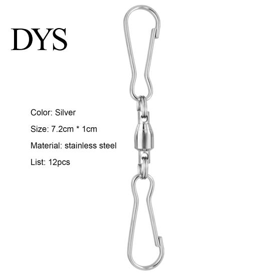 Hanging Hooks 12Pcs Spinning Clips Dual-Clip Versatile Stainless Steel Plants Pots Swivel for Windsock Dream Catcher