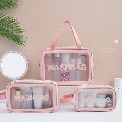 PU Damen Reise Aufbewahrungstasche Kosmetiktasche Make-Up Tasche Reise Organizer Taschen Wasserdicht Kulturbeutel Transparent Kosmetiktaschen