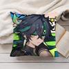 Xiao Genshin Impact Cute Cushion Cover Silky Short Plush Invisible Zipper Dustproof Sofa Pillow Case For Home Decor