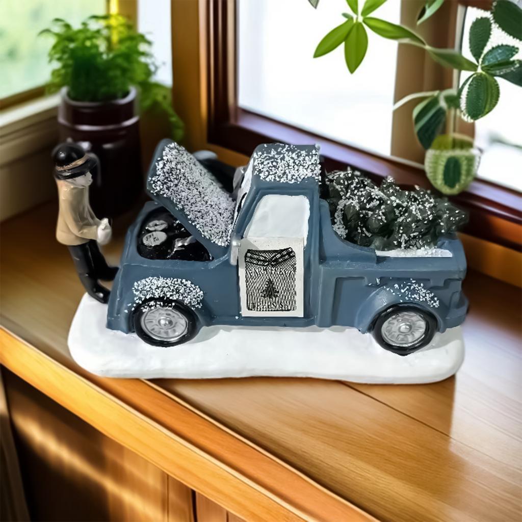 Christmas Truck Model Resin Vintage Rustic Car Model Car Christmas Decorations for Holiday Party Offices Home Room Desk Desktop