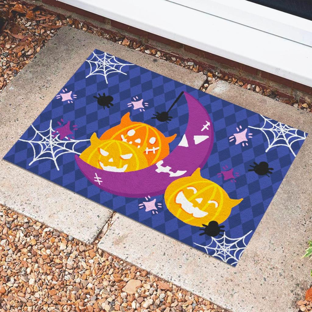 Halloween Jack Pumpkin Carpet Party Living Room Sofa Bedroom Bedside Study Entrance Door Rug Non-slip Cartoon Child Decor Mat