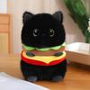 Neues Niedliches Burger-förmiges Katzen-Plüschkissen Mollige Kaliko Siamkatze Schwarze Katze Plüschtiere Weiche Puppe Zum Kuscheln Sofa Bett Dekoration