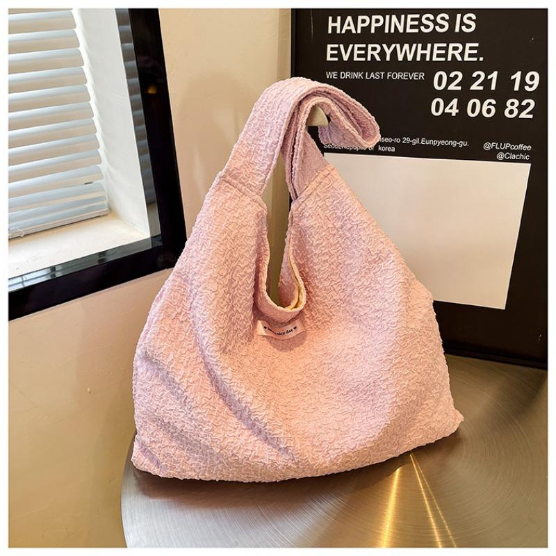 Tote Bag Women's Large-capacity New Versatile Shoulder Bag Lazy Wind Bubble Cloth College Student Class Bag