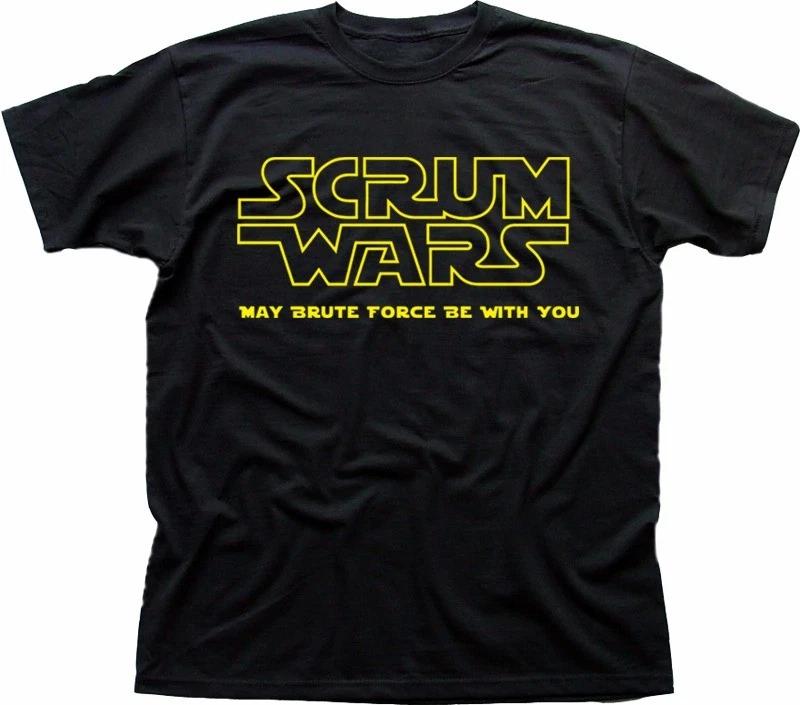 RUGBY Scrum Wars funny Jedi Rebel black cotton t-shirt 5113 XXXXL
