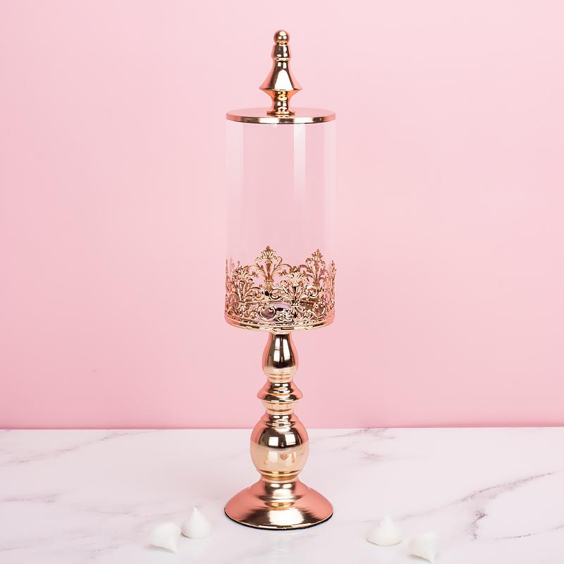 European Style Sugar Bowl Wedding Dessert Table Decoration Arrangement Glass Candy Jar Snack Biscuit Storage Tank Home Storage