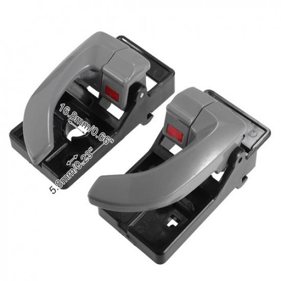 2x Car Interior Ide Door Handle Gray Left Right For Hyundai Tucson 2005-2009
