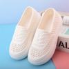 White Mesh Breathable Flat Bottom Anti Slip Women's Work Shoes Comfortable Summer Plastic Rain Shoes