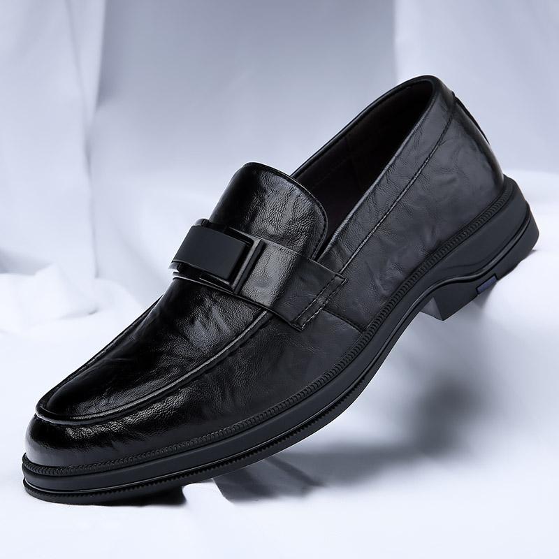 Fashion Versatile Mens Leather Shoes Spring New Casual Men Shoes Korean Version Simple Soft Soled Business Leather Shoes for Men