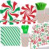 Christmas Candy Theme Disposable Tableware Set: Plates, Napkins, Tablecloth for Party Decorations