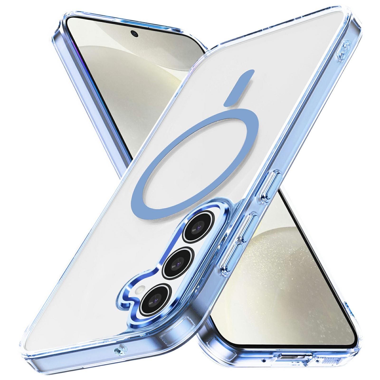 

Чехол для Samsung Galaxy S24 FE, совместимый с прозрачным чехлом MagSafe TPU+PC для телефона Baby Blue