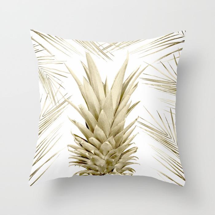 Fashionable and Simple Geometric Golden Peach Leather Velvet Pillow Case Car Sofa Cushion Pillow Backrest Lazy Man