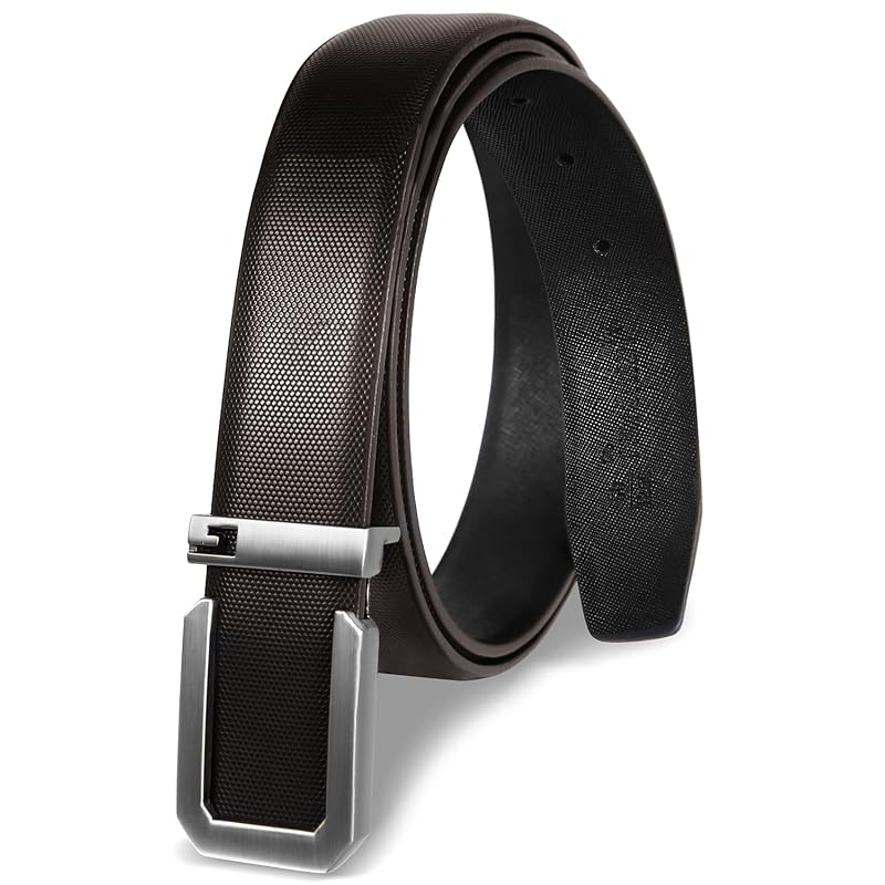 

[Harewith] cool design buckle belt men s business golf casual New sensation/inward winding type large size lightweight adjustable length (Brown)
