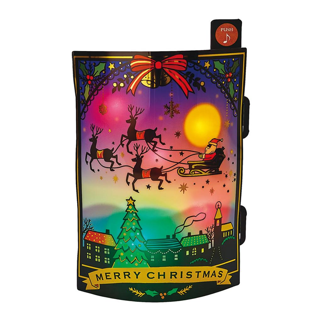 Sanrio Christmas Melody Santa In the Night WISH YOU A MERRY Greeting Ships JXPM SANRIO 527416 Card, Card, Shadow-Style Sky, "WE CHRISTMAS" Card,