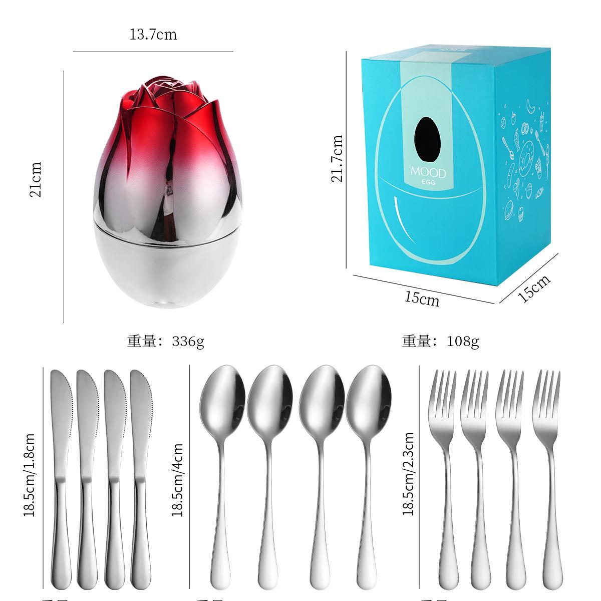 Rose Egg Stainless Steel Fork and