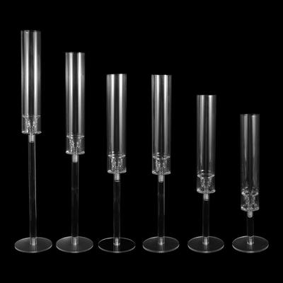 3 Pcs/set Acrylic Crystal Candle Holders Delicate Clear Road Lead Candelabra High Quality Centerpieces Wedding Party