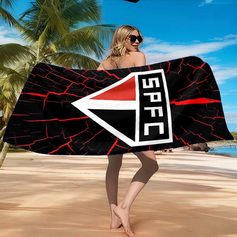 Pau-lo Fc Emblem Printed Microfiber Beach Towel, Soft And Absorbent, Quick-Dry, Ideal for Summer Travel, Beach Essential, Swimming Pool