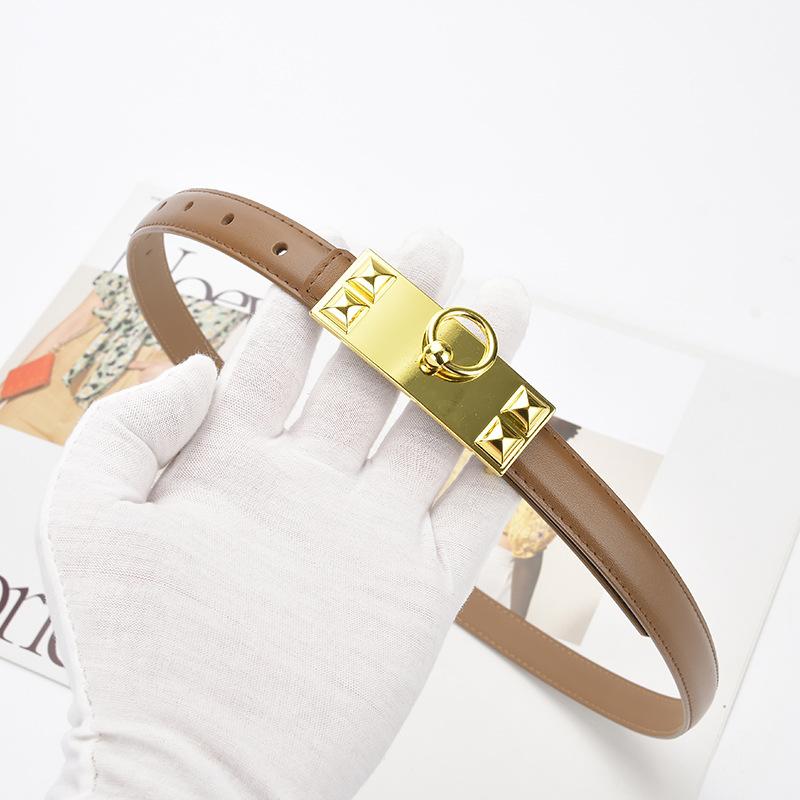 New Summer Dress with Thin Belt Commuter Style Double-sided Second-layer Women's Thin Belt with Jeans and Casual Pants