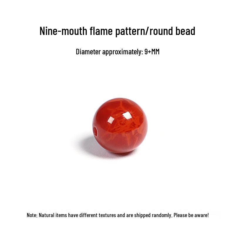 Liangshan Flame Pattern Southern Red Agate Loose Beads for Bracelets