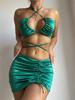 Women's Sexy Lace-Up Glossy Three-Piece Split Bikini Set
