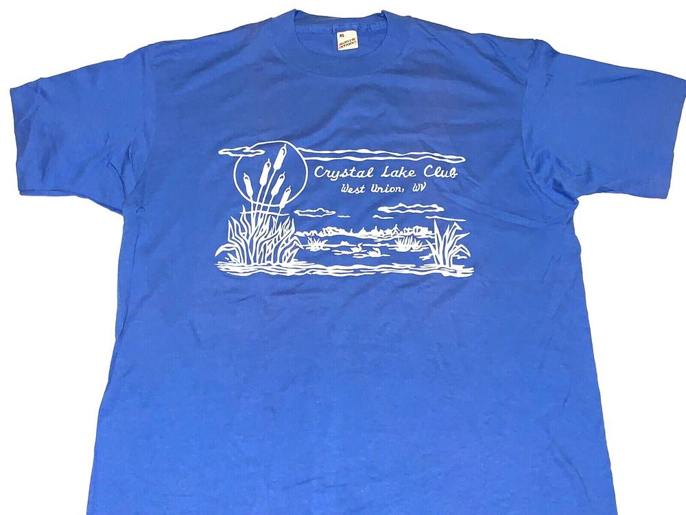 Rare! 1980s Crystal Lake Club Union West Virginia T-Shirt New! MED Single Stitch Unisex T-Shirt XXL