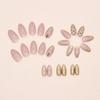 24pcs Crystal Heart White Flower Fake Nails French Nail Tips Manicure Press On Nails  DIY