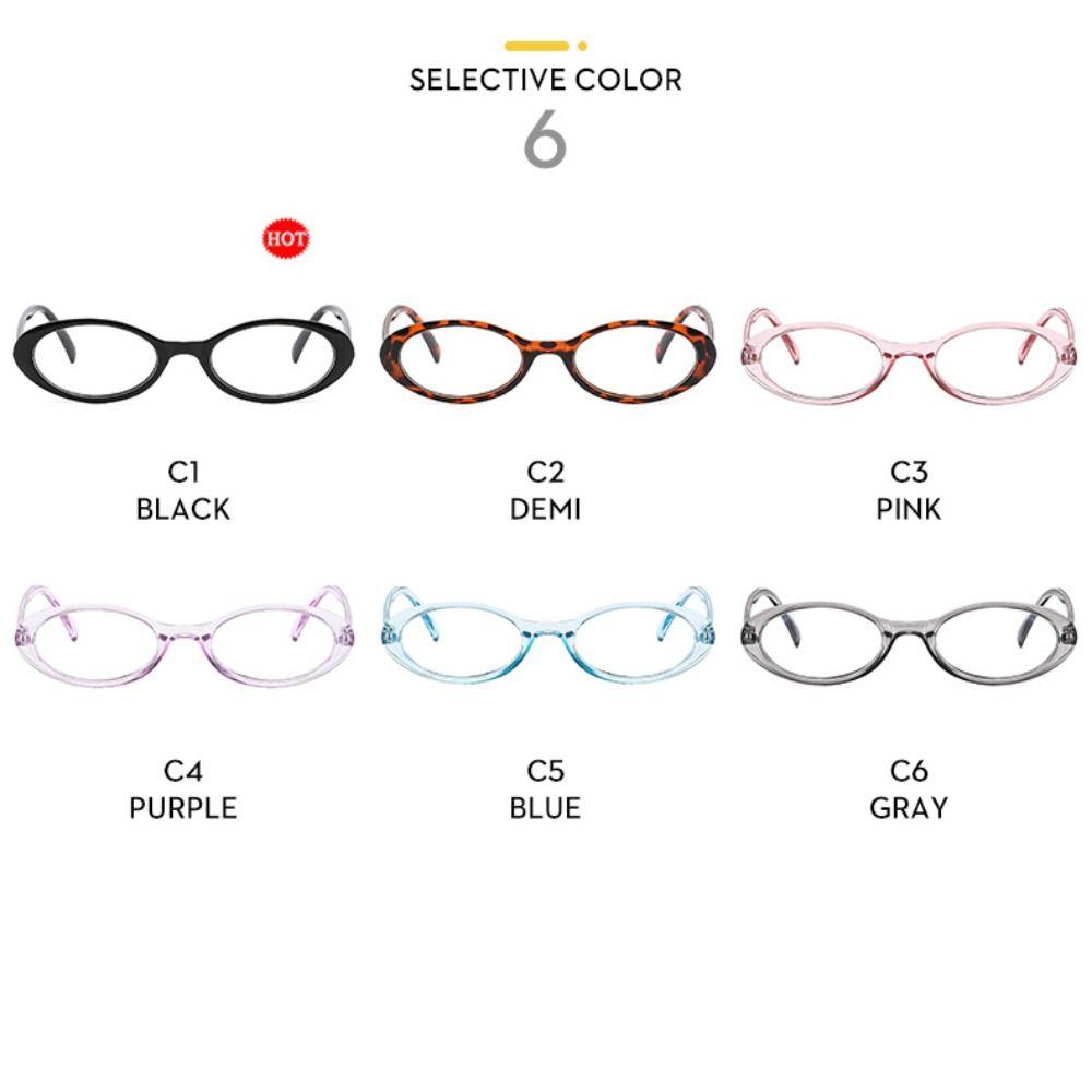 Neue Y2K-Brillen mit ovalem Rahmen, Retro-Sonnenbrillen für draußen, Katzenaugenbrillen, Einfache Brillen, Schmale Brillen, Blaulichtfilter-Brillen