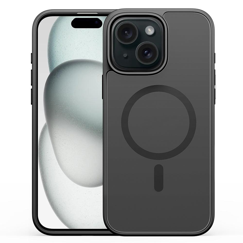

For iPhone 15 Matte Case Compatible with MagSafe PC+TPU Phone Cover Grey