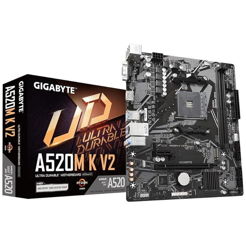 

Материнська плата GIGABYTE A520M K V2 MicroATX [AMD оснащена чіпсетом A520] MB6136