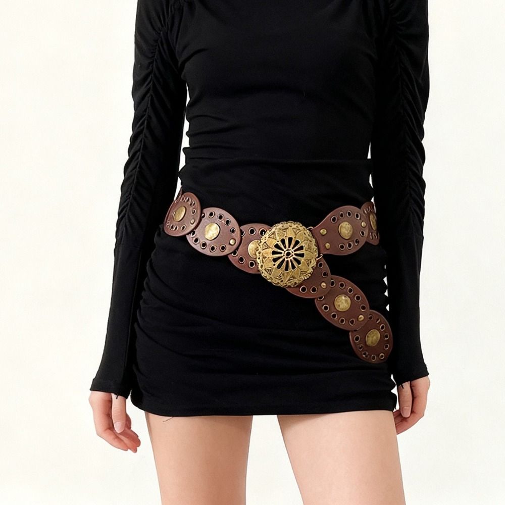 Ceintures de cowboy rondes style western Ceinture métallique style ethnique Ceintures ajourées Accessoires de taille