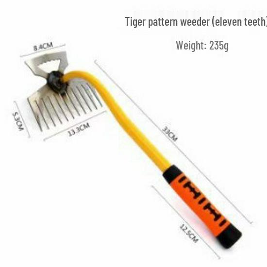 Dual-Use Manganese Steel Weeding Tool: Handheld Root Remover & Soil Loosener with 5, 6, & 11-Tooth Options for Wild Vegetables