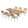 Outdoor Aluminum Plastic Wood Extendable Dining Set
