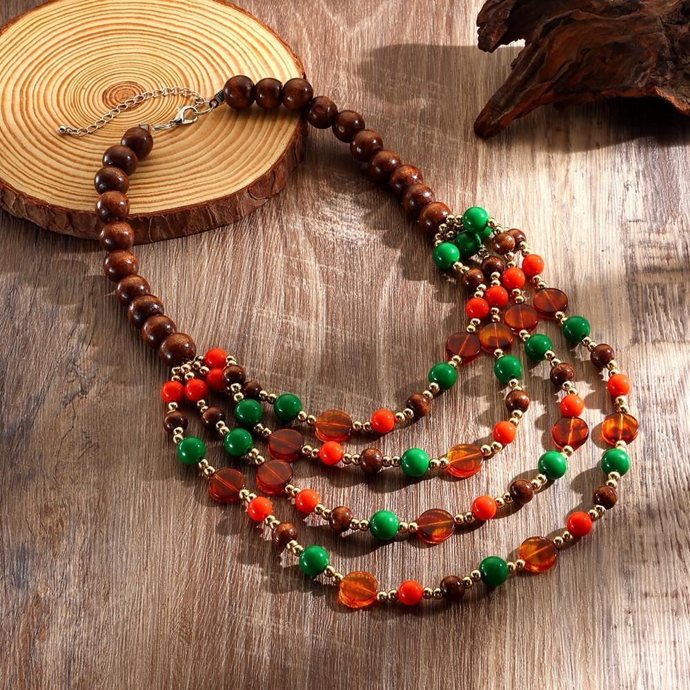Bohemian Vintage Beaded Necklace With Multilayer Geometric Design For Womens Fashion