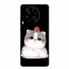 Black Silicone Case For Tecno Camon 30 Premier Pro Case Cartoon Cat Soft Back Cover Case For Tecno Camon 30 S 30S Pro Phone Case