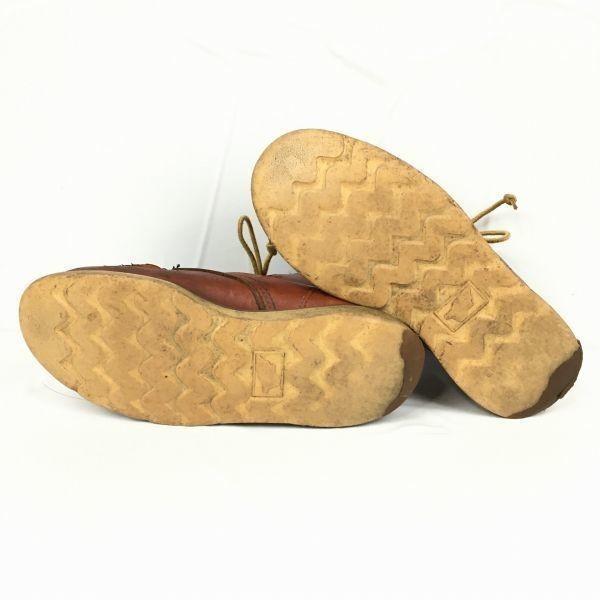90er Halbkreis Hundemarke Vintage RED WING Arbeitsschuhe Größe 6.5F 24.5 Braun(GEBRAUCHT)