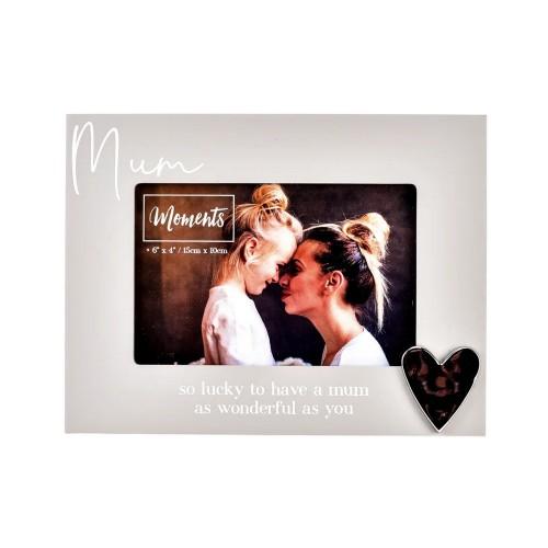 Celebrations Moments Mum Wooden Heart Photo Frame