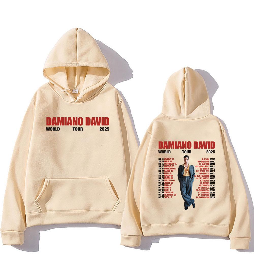 Damiano David World Tour 2025 Hoodie Funny Little Fears Men/women Hoodies Harajuku Aesthetic Winter Clothes Pullover Sweatshirt