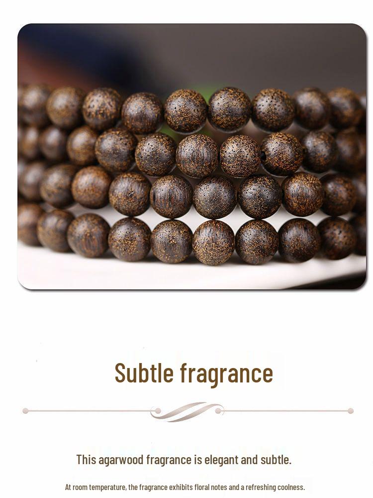 Authentic Agarwood & Sandalwood Buddhist Beads Bracelet for Men & Women - True Natural Old Material Collection